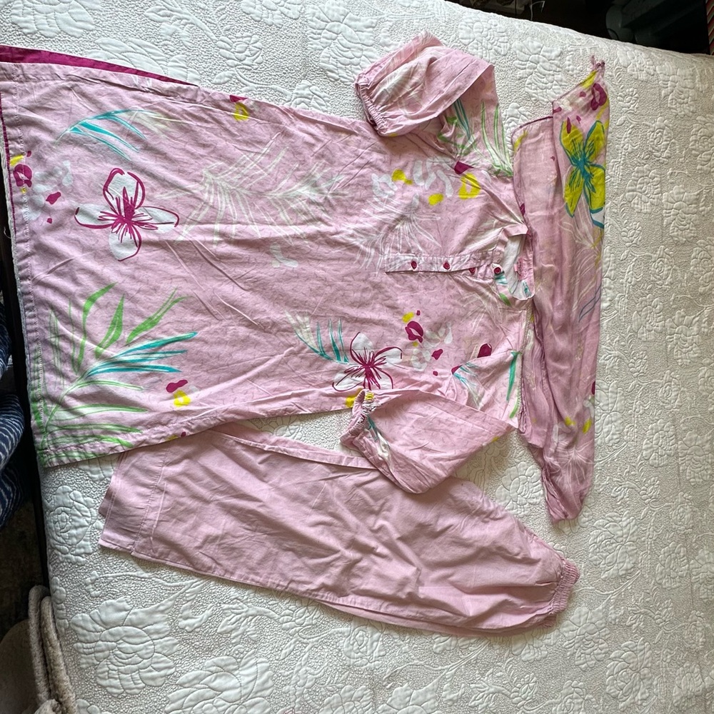 Lilly Pulitzer Pink and Green Floral Kids Dress Set